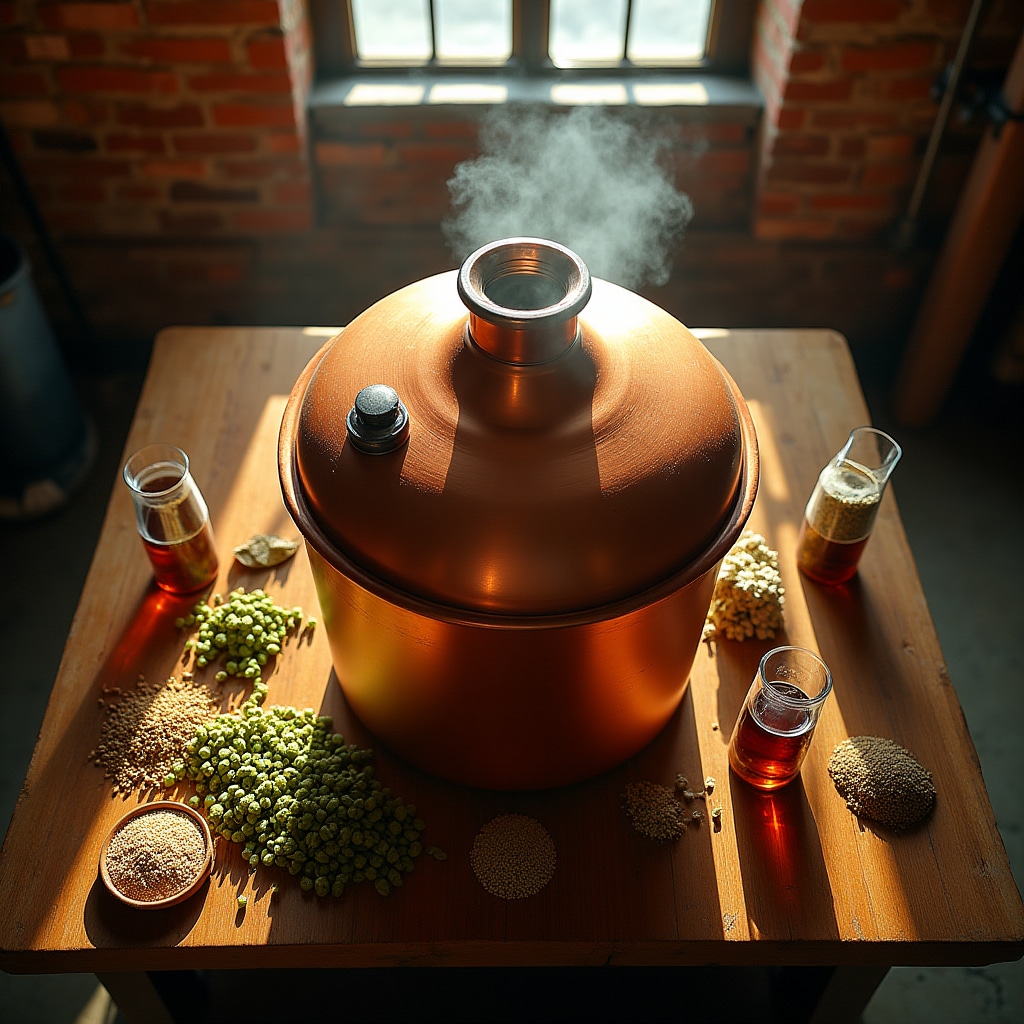 Elaboración de cerveza artesanal con granos y lúpulo